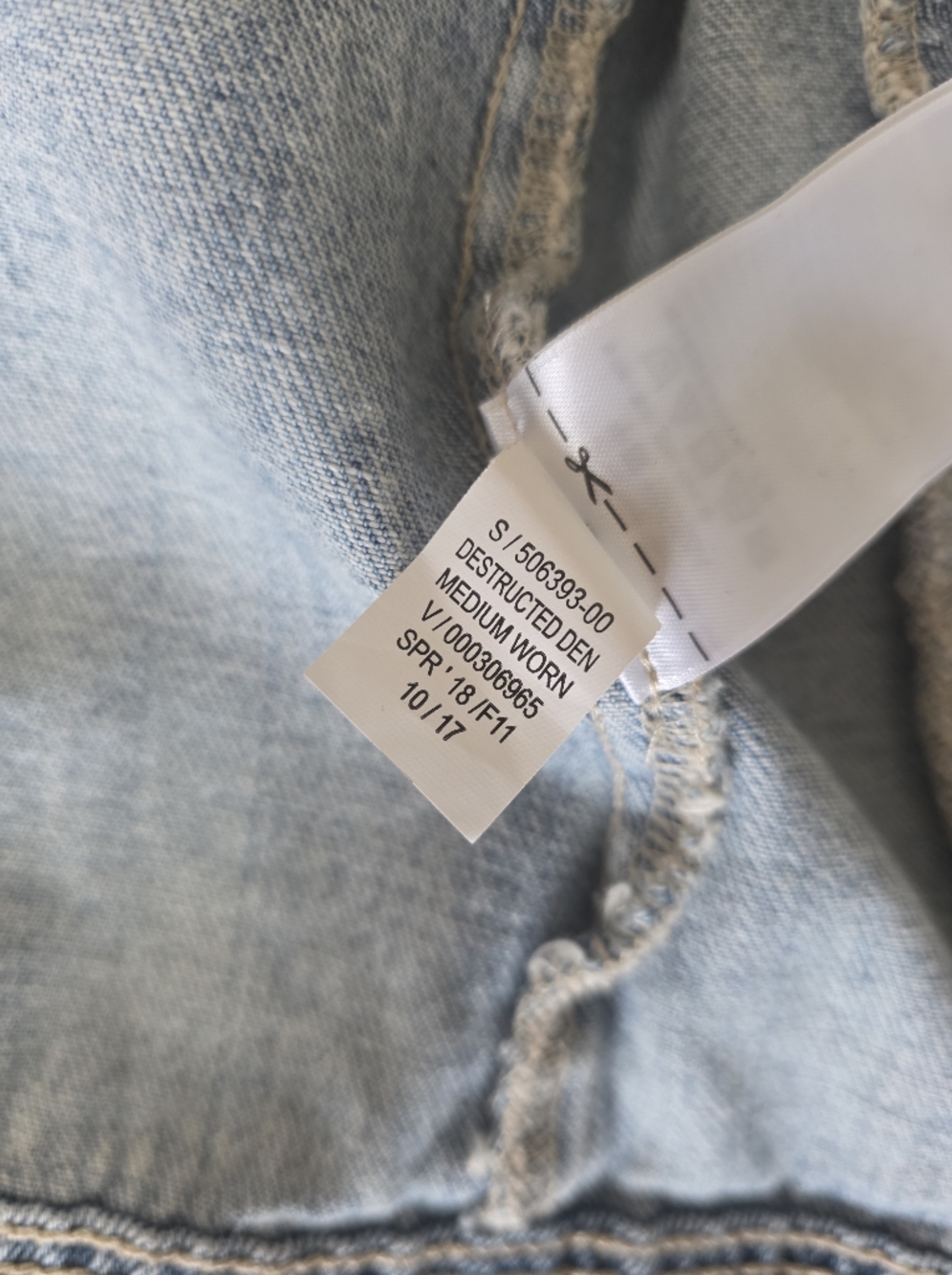 Old Navy, Small - Distressed Denim Jacket, Light Wash - Picture 5 of 6